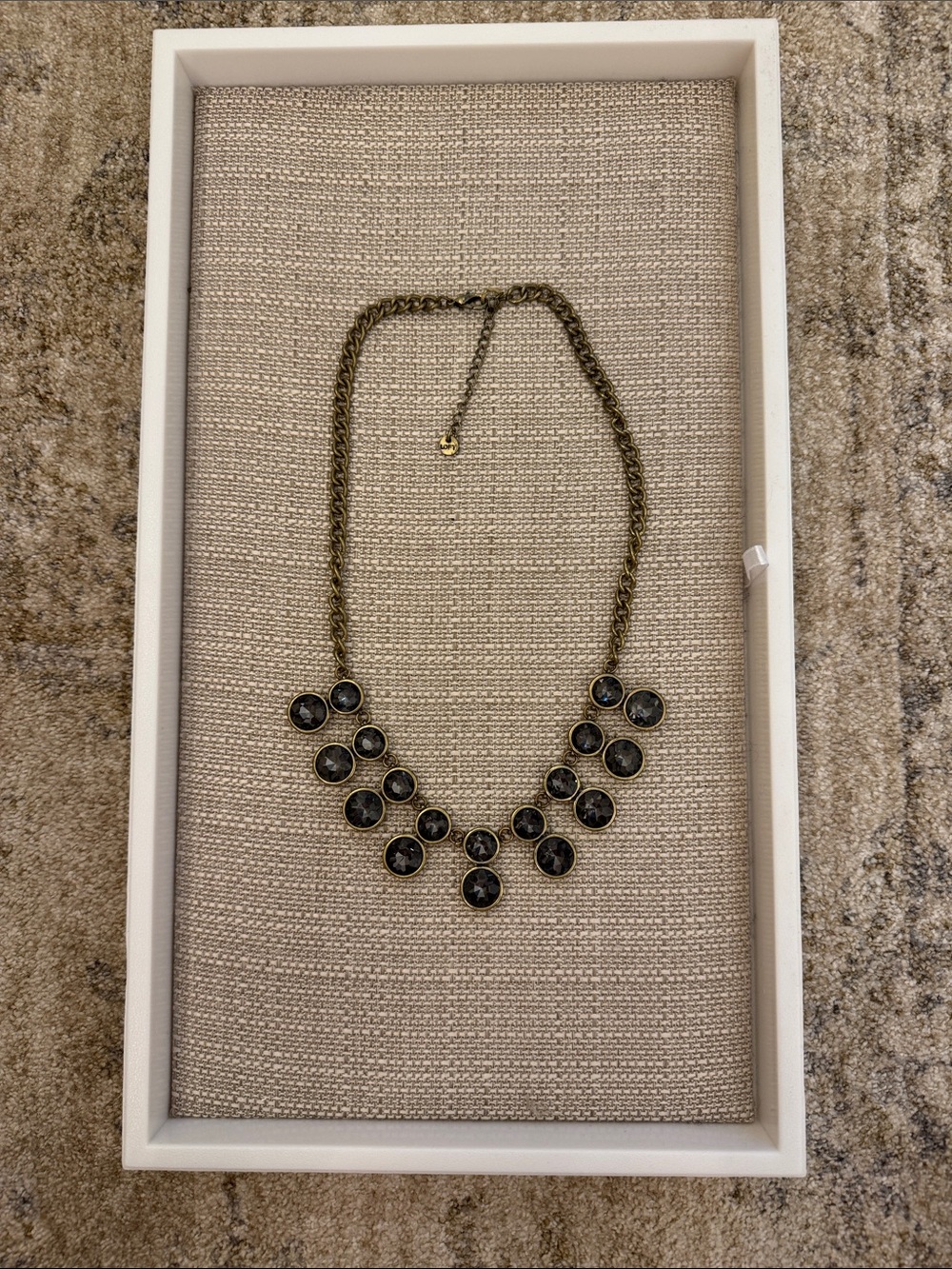 LOFT Black Crystal Statement Necklace